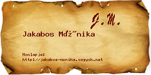 Jakabos Mónika névjegykártya
